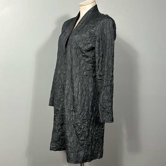 Eileen Fisher 100% Tussah Silk Gray Long Blazer size PS- gently used - Picture 4 of 16